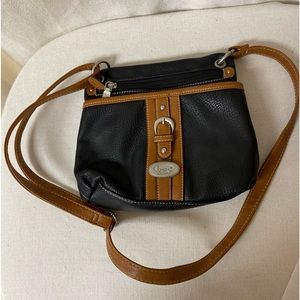 Women's BOC Borne Concept Shoulder Bag Purse Adjustable Strap Black Faux Leather